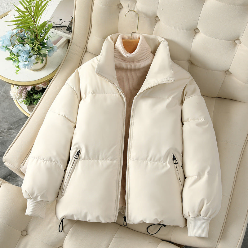 Damen Modische und isolierte Pufferjacke mit festem Kragen und tiefen Taschen Drune