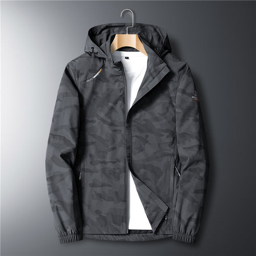 Herren Ultraleichter Softshell-Hoodie mit Tarnmuster, wasserabweisend und atmungsaktivem Meshfutter Drune