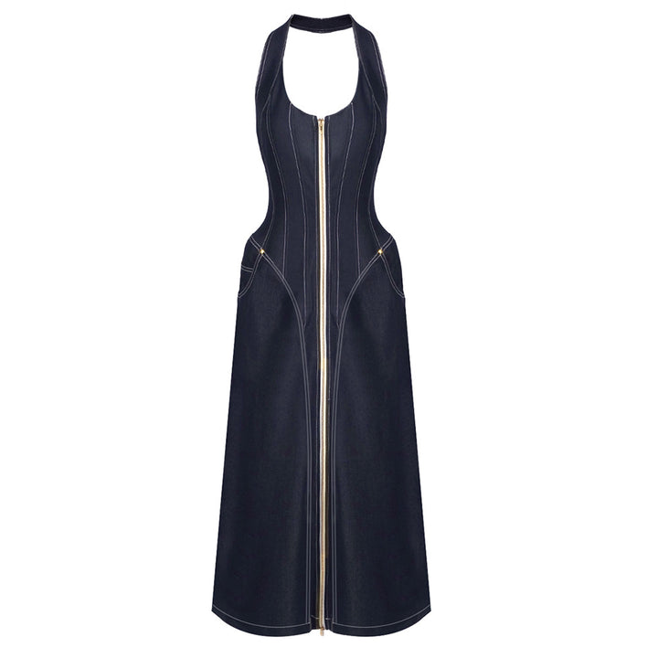 Damen Maxikleid mit Reißverschluss Drune