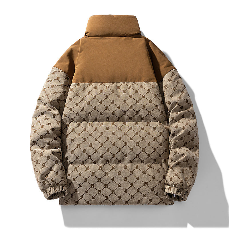 Herren Steppjacke mit Allover-Muster und hohem Kragen Drune