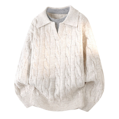 Damen Übergroßer Strickpullover Drune