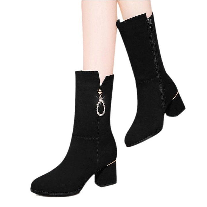Damen Elegante Stiefeletten mit Glitzer-Detail Drune