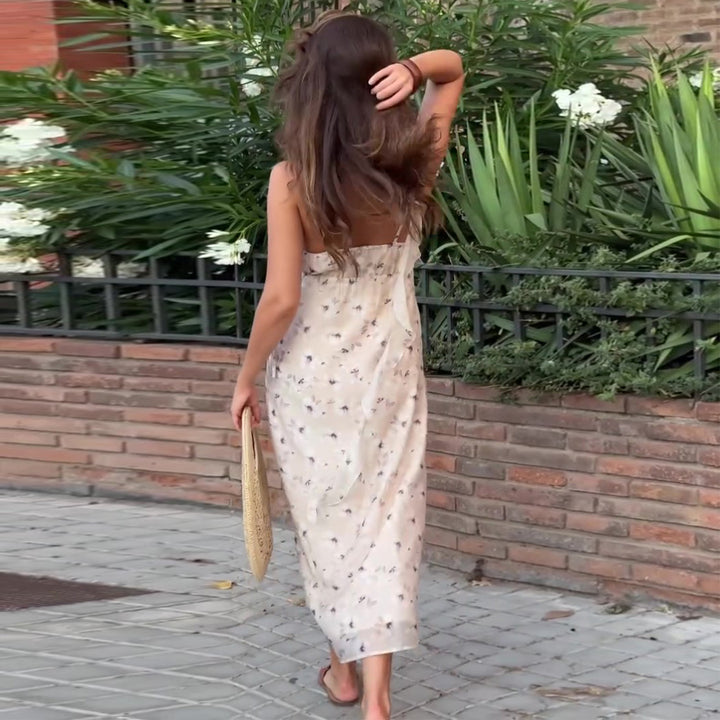 Damen Sommerliches Maxikleid mit floralen Muster Drune