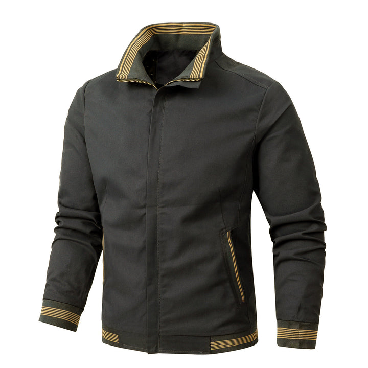 Herren Übergangsjacke aus Baumwoll-Twill mit Stehkragen und Rippbündchen Drune