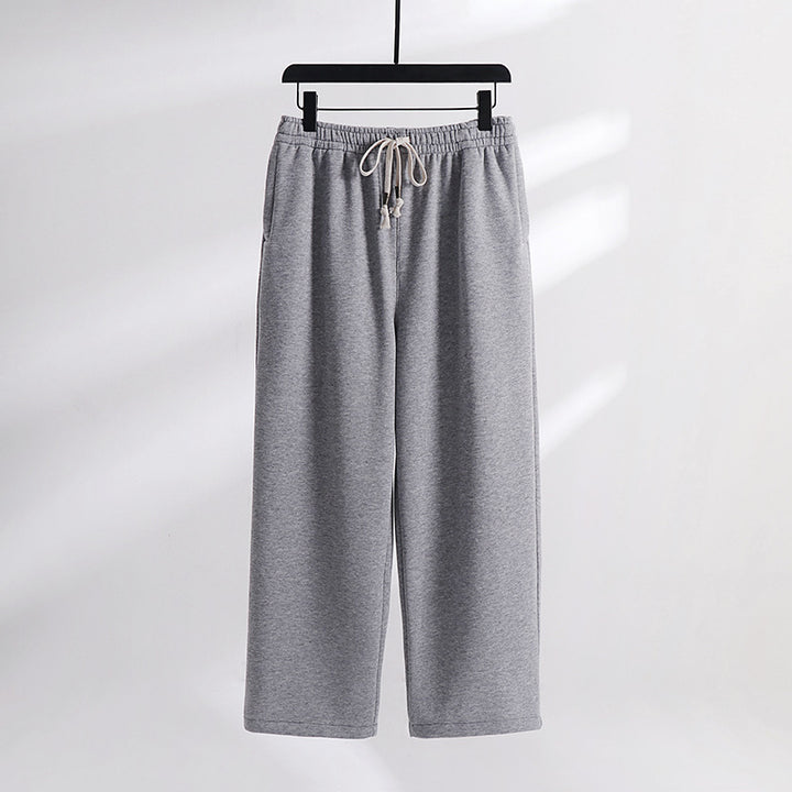 Unisex Gefütterte Fleece-Jogginghose mit elastischem Bund Kordelzug und schmalem Knöchelbündchen Drune