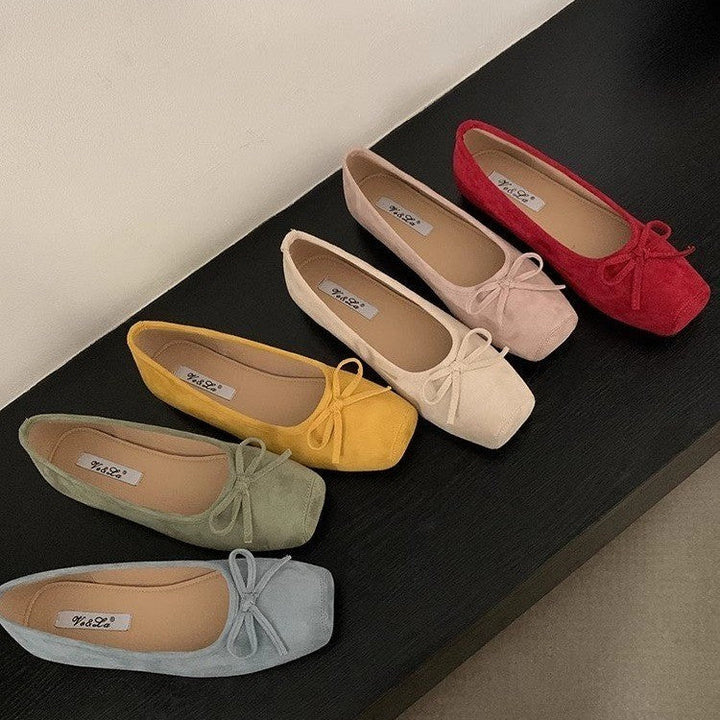 Damen Ballerinas aus hochwertigem Wildleder mit filigranem Schleifendetail Drune