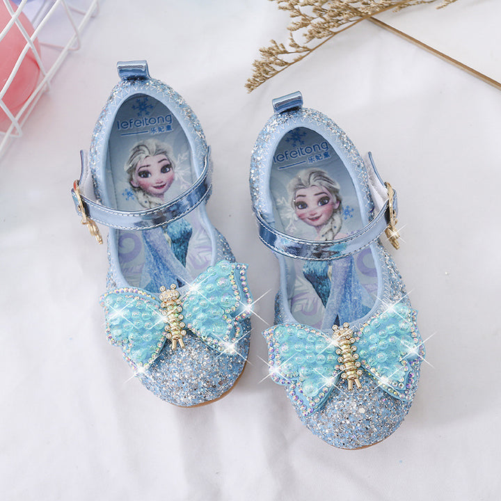Mädchen Glitzernde Ballerinas mit Schleifenapplikationen Drune
