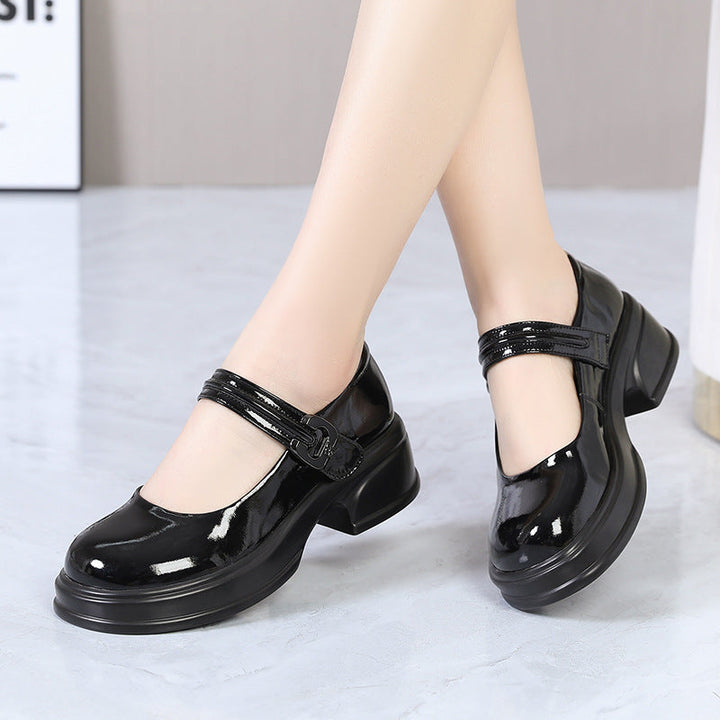 Damen Mary Jane Schuhe mit modischem Schnallenakzent und komfortablem Blockabsatz Drune