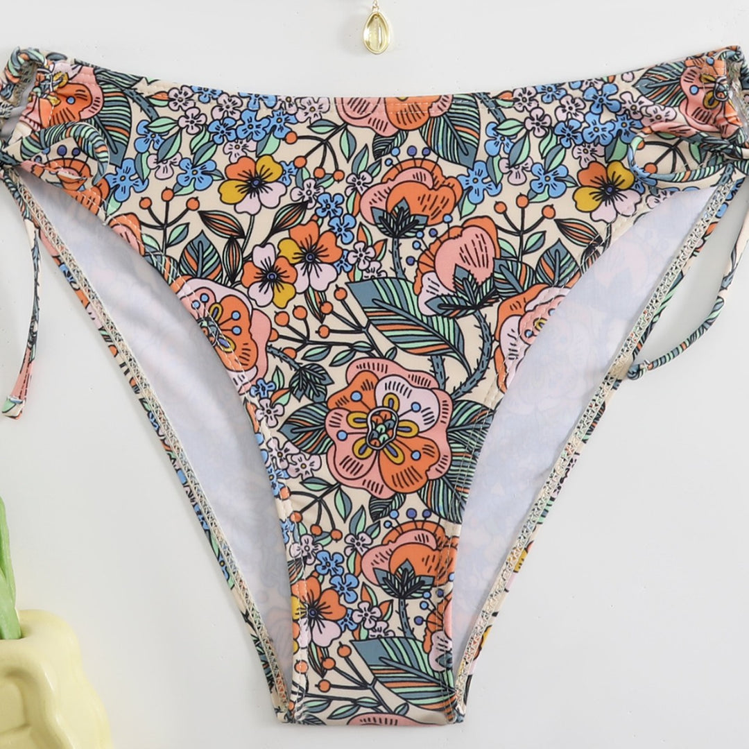 Damen Bikini-Set mit verspieltem Blumenmuster und verstellbaren Trägern Drune