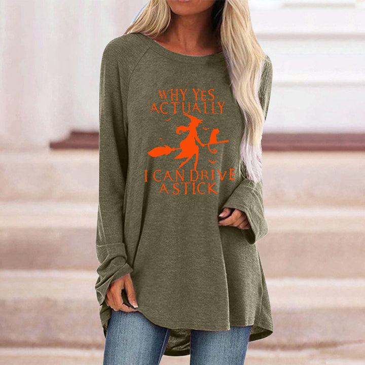 Damen Sweatshirt mit kreativem Halloween-Design und weiten Ärmeln Drune