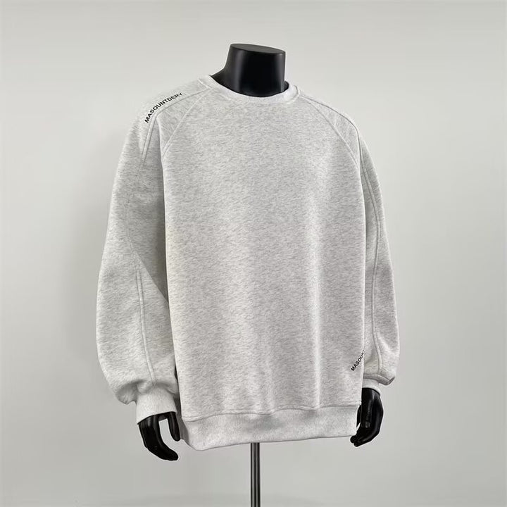 Herren Modischer Sweatshirt mit Schulter-Patch-Design Drune