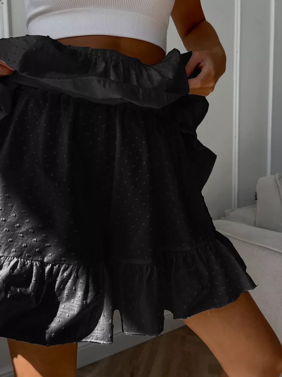 Damen verspielter Rüschenrock mit transparentem Design Drune