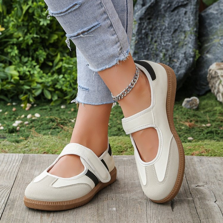 Damen Mary-Jane-Sneaker mit Klettverschluss, leichter Profilsohle und Komfortfußbett Drune