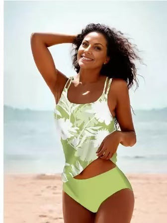 Damen Sportliches Tankini-Set mit bequemem Shorts und verstellbaren Trägern Drune