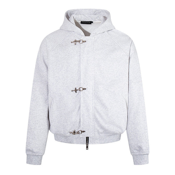 Damen Kapuzen-Sweatjacke im Bomberstil mit Karabiner-Schnallenverschluss Drune
