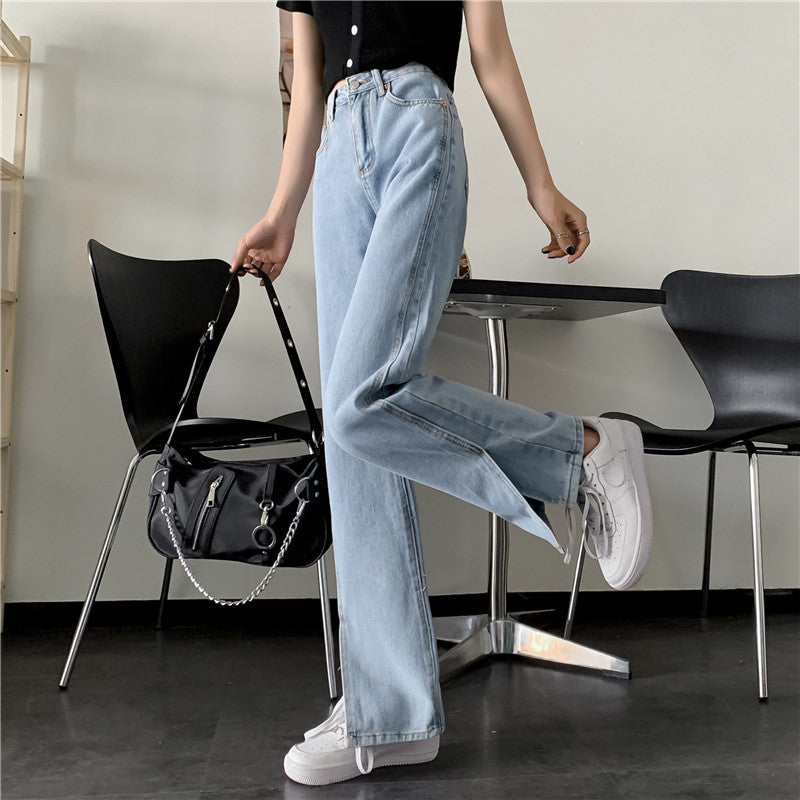 Damen Weit geschnittene Jeans mit seitlichen Schlitzen Drune