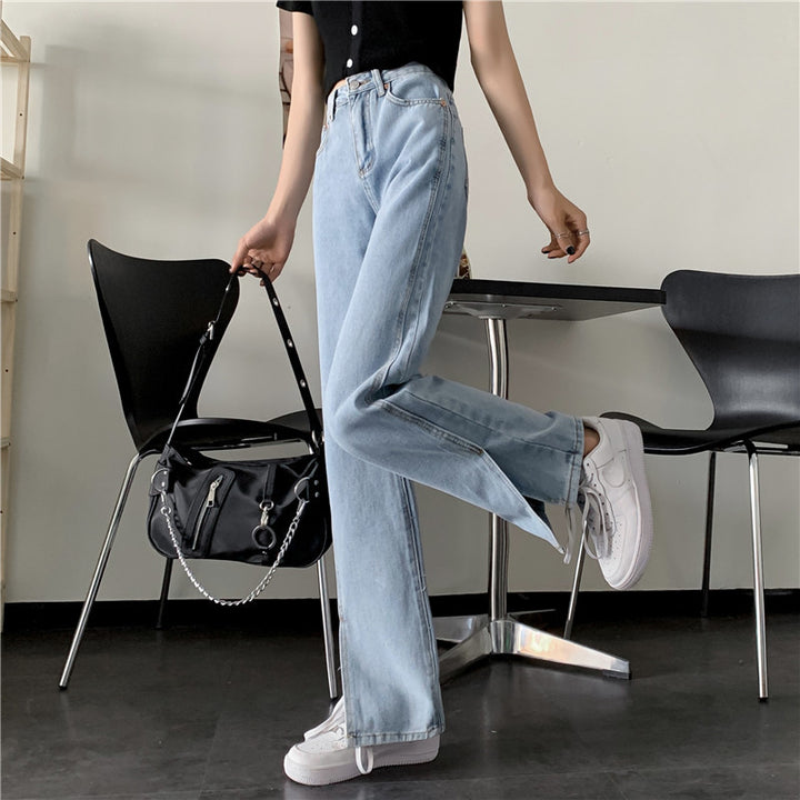 Damen Weit geschnittene Jeans mit seitlichen Schlitzen Drune