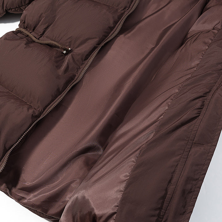 Damen Wattierte Pufferjacke mit Kapuze, taillierbarem Kordelzug und Zwei-Wege-Reißverschluss Drune