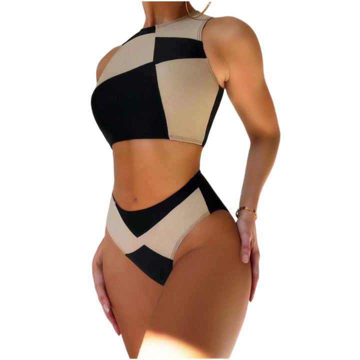 Damen Sportliches Crop-Top Bikini-Set Drune