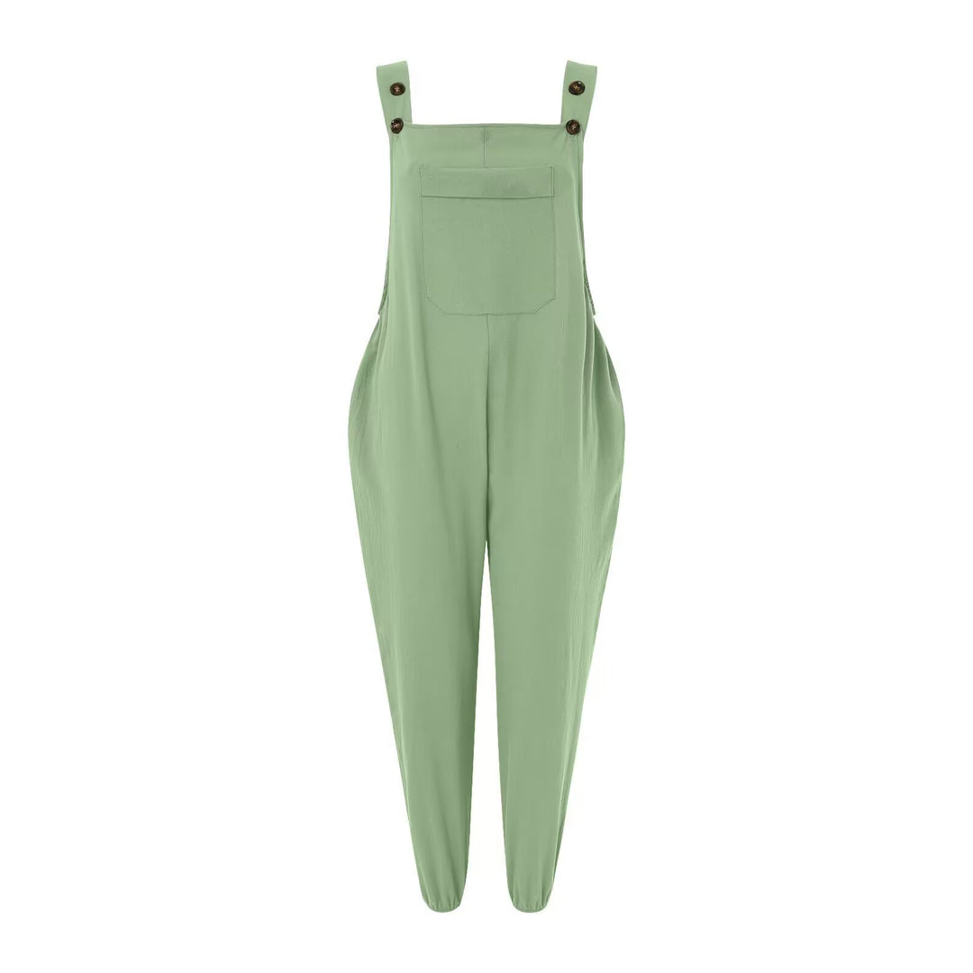 Damen stilvolle Latzhosen mit Taschen Drune