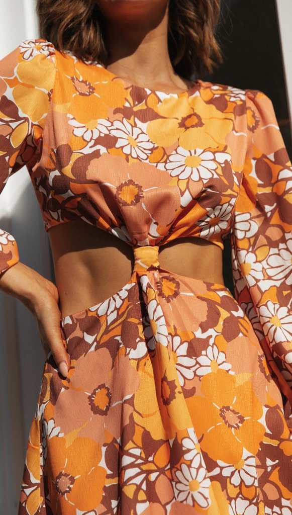 Damen Minikleid mit Cut-Out-Details und floralem Design Drune