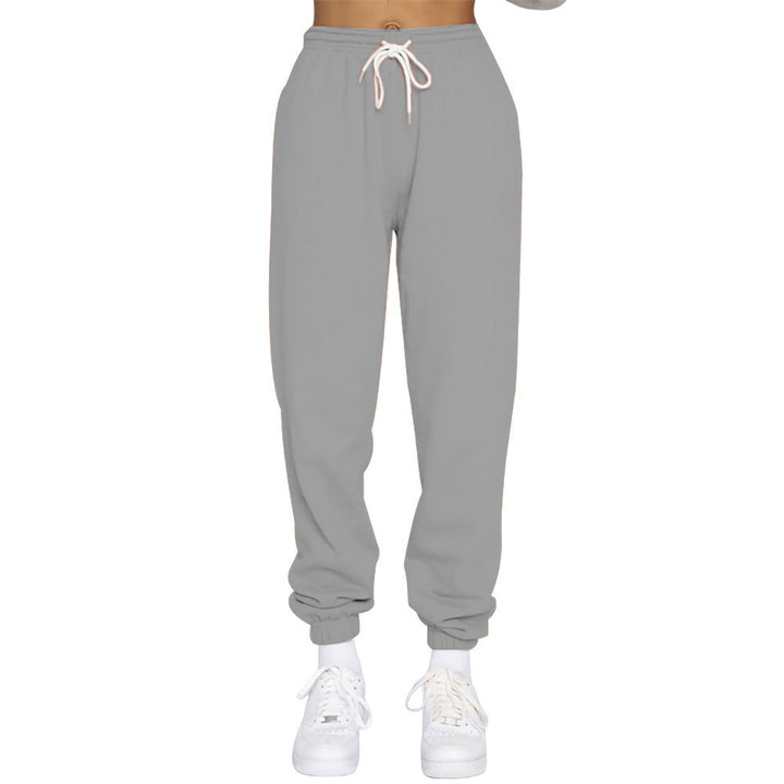 Damen nan High‑Waist Relax-Jogginghose mit elastischem Komfortbund, Kordelzug und gerippten Knöchelbündchen Drune