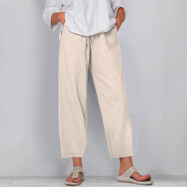 Damen Relaxed Culotte-Hosen mit Kordelzug, Seitentaschen und Knöchellänge Drune