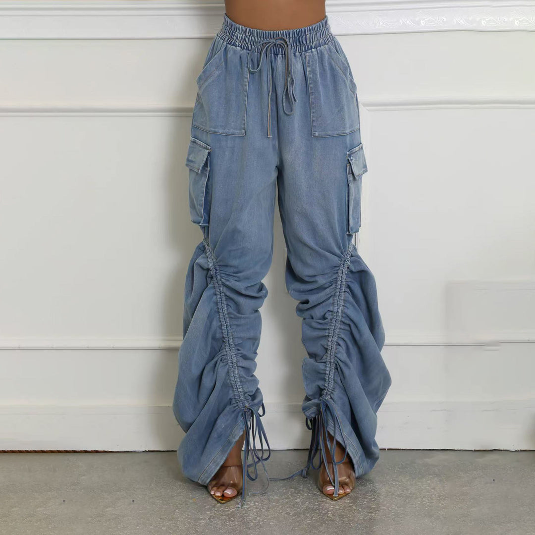 Damen Cargo-Hose mit einzigartigem Raffung und vielseitigen Taschen Drune