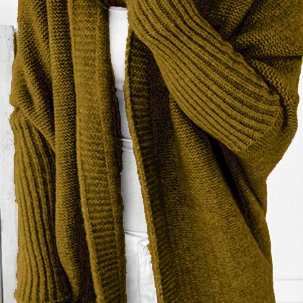 Damen Longline Kapuzen-Strickcardigan mit offener Front Drune