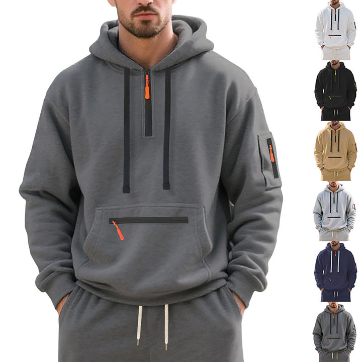Herren Sportlicher Hoodie mit funktionalen Reißverschlusstaschen Drune