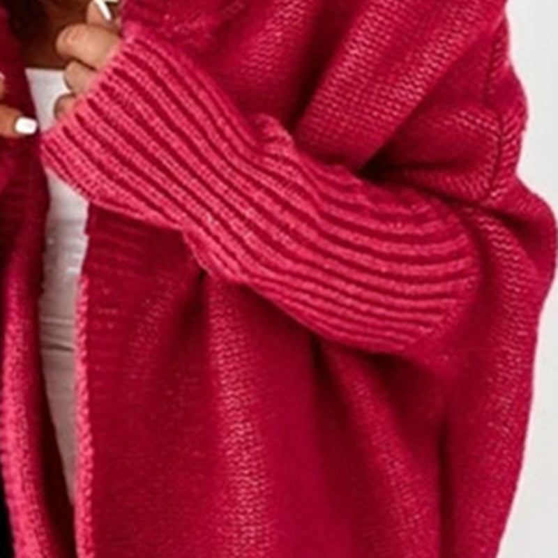 Damen Longline Kapuzen-Strickcardigan mit offener Front Drune