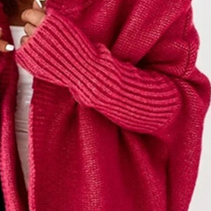 Damen Longline Kapuzen-Strickcardigan mit offener Front Drune