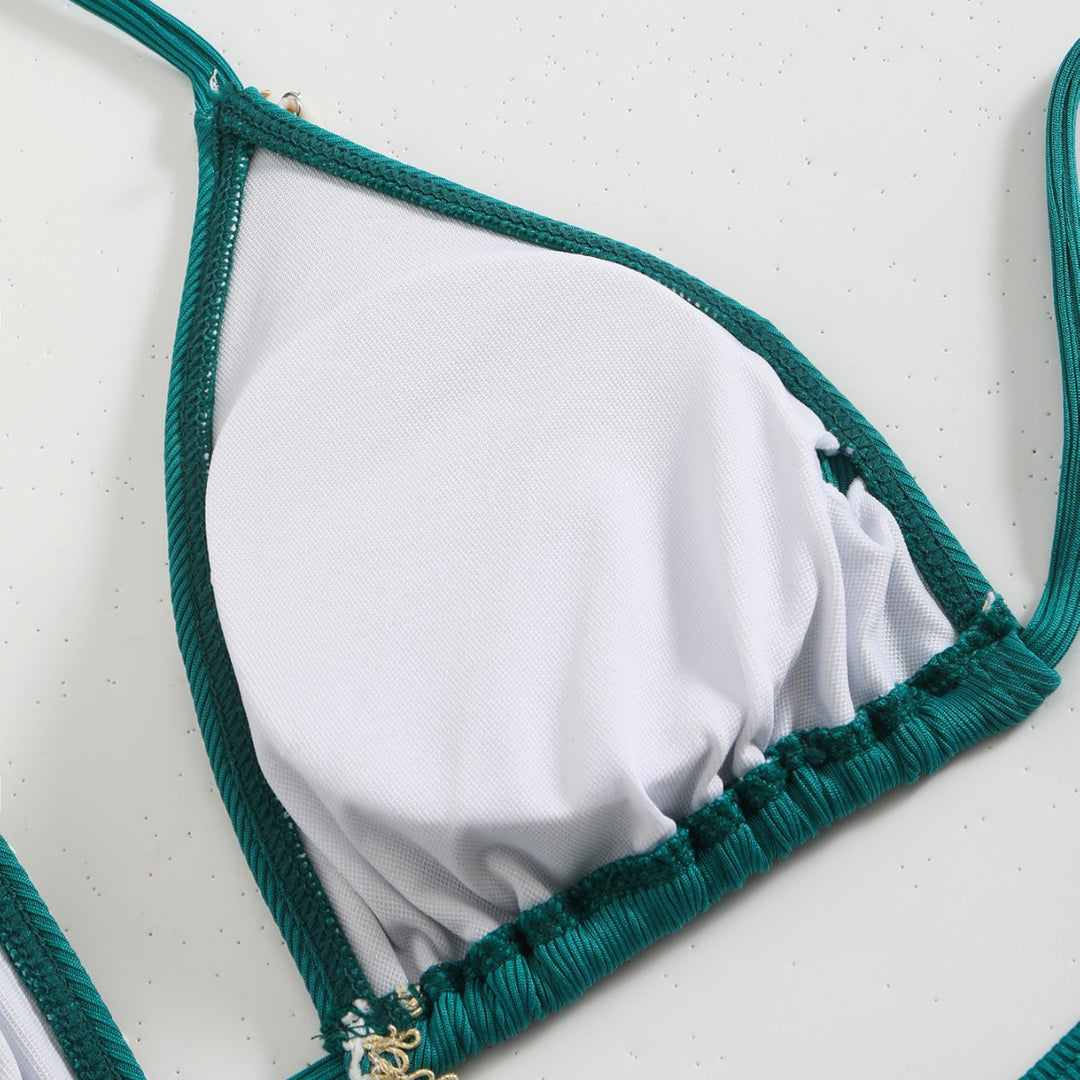 Damen Bunt geschmückter Triangel-Bikini Drune