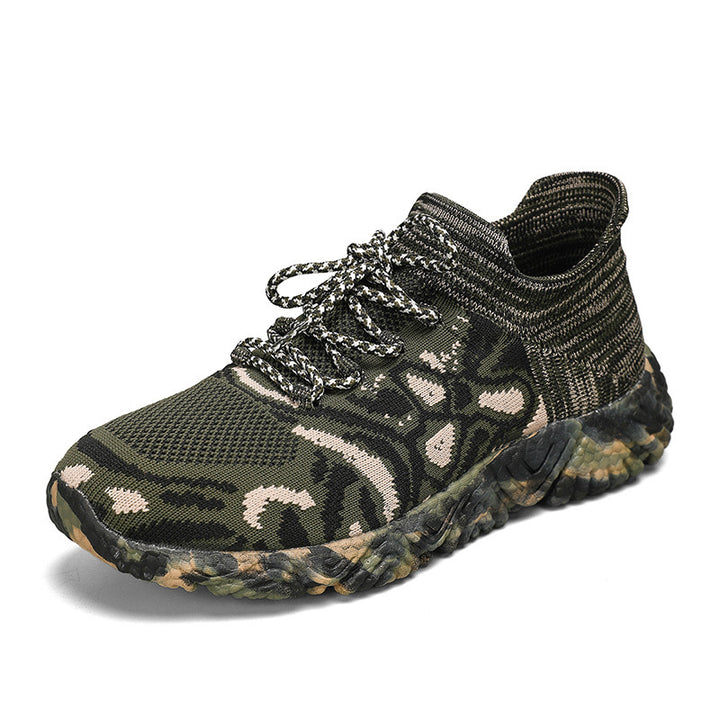 Unisex nan gestrickter Sockensneaker mit tarnmotivierter, stoßdämpfender Profilsohle Drune