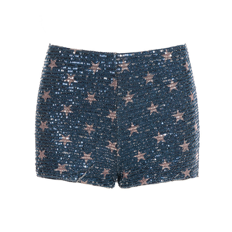 Damen Minirock mit glitzerndem Polka-Dot-Muster und elastischem Bund Drune