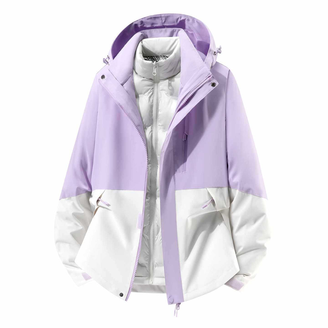 Herren Wasserfeste dreiteilige Winterjacke mit abnehmbarer Daunen-Innenjacke und Kapuze Drune