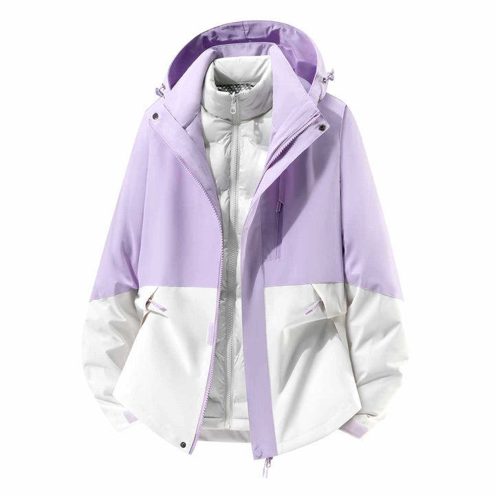 Herren Wasserfeste dreiteilige Winterjacke mit abnehmbarer Daunen-Innenjacke und Kapuze Drune