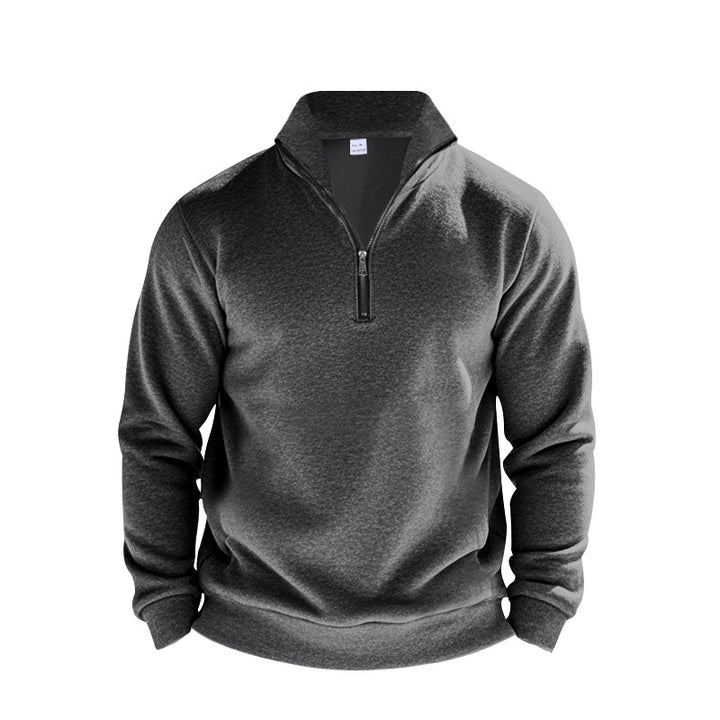 Herren Sweatpullover mit halbem Reißverschluss und atmungsaktiver Struktur Drune
