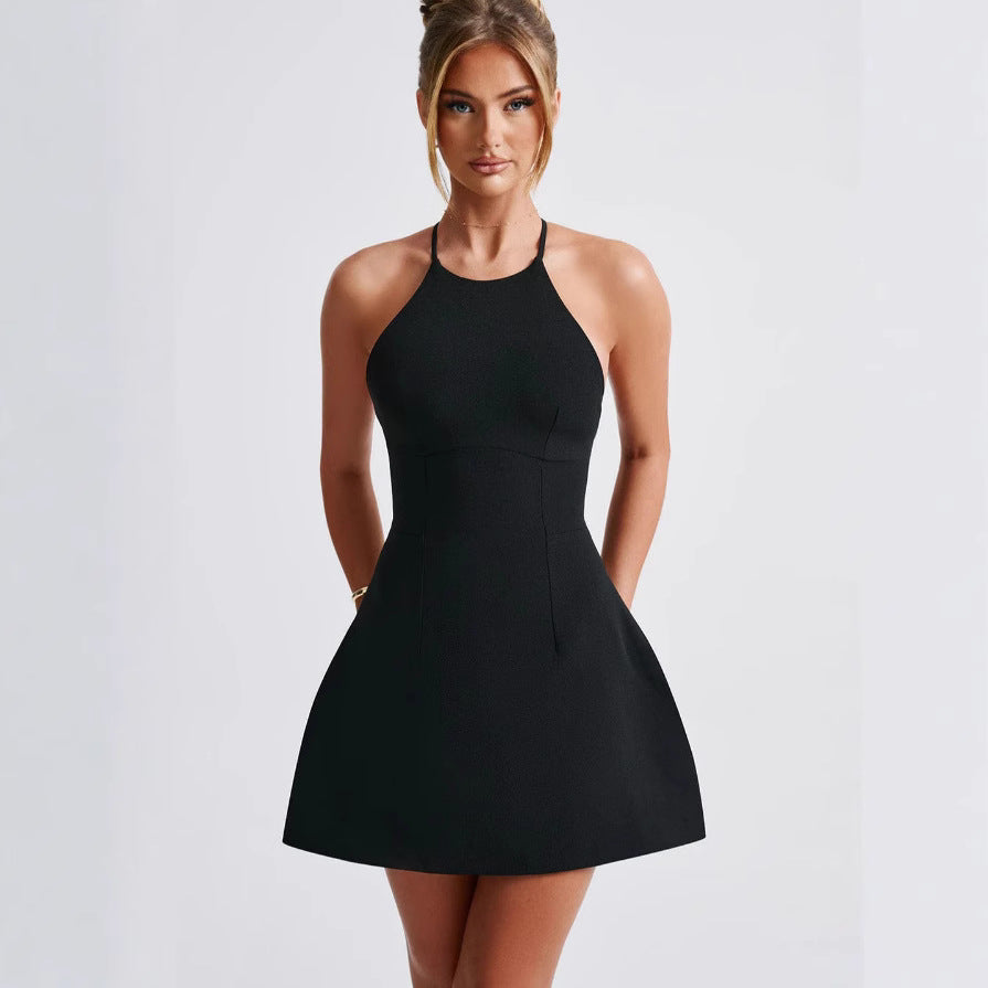 Damen A-Linien Minikleid mit schmalem Halterdesign und figurschmeichelnder Passform Drune