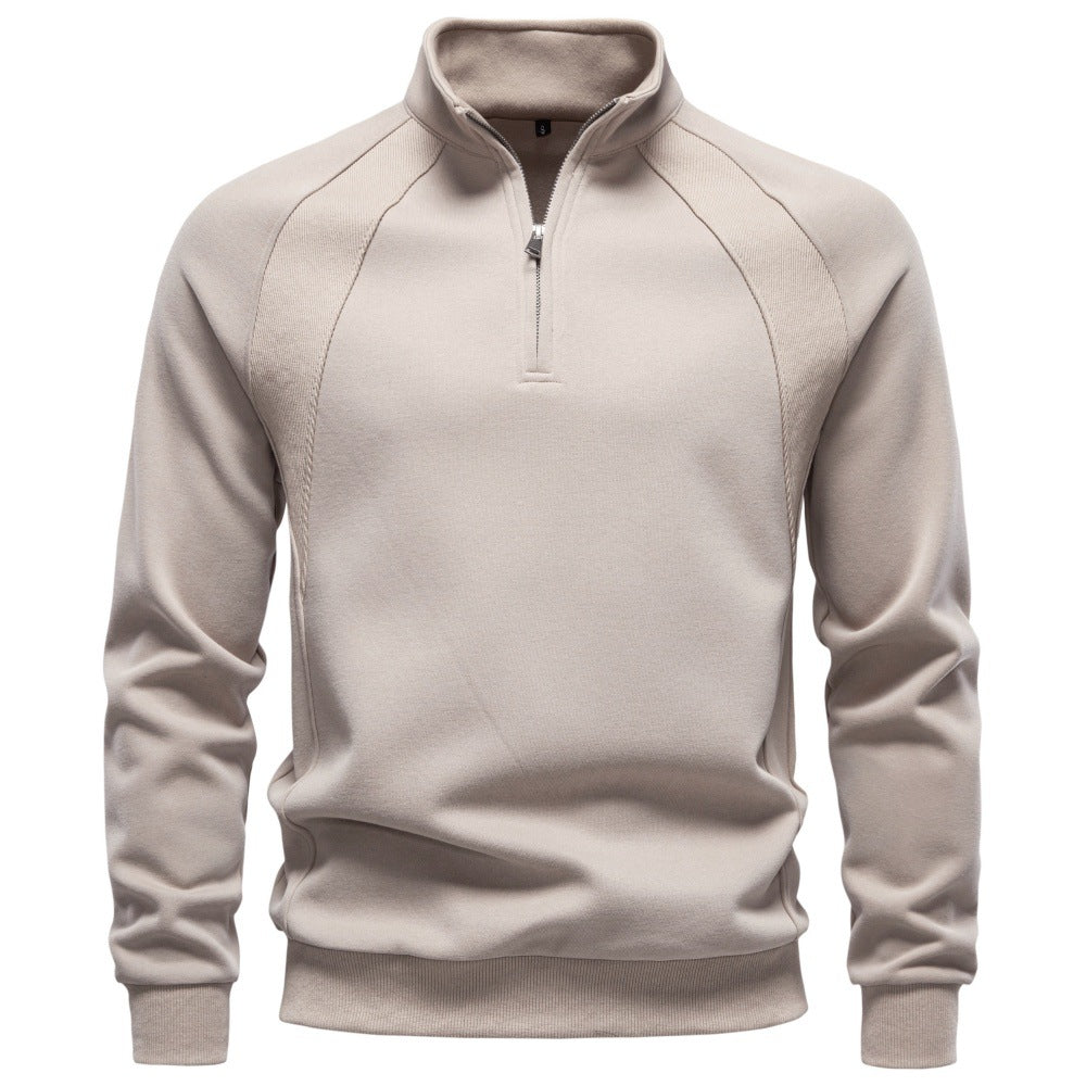 Herren Troyer-Fleecepullover mit Stehkragen und halbem Reißverschluss Drune