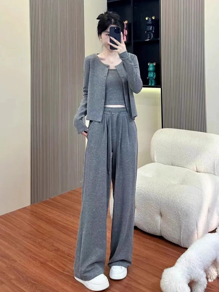 Damen Bequemes und lässiges Strick-Loungewear-Set Drune