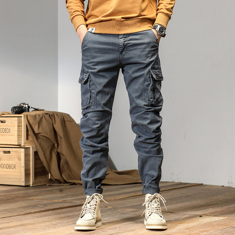 Herren Konisch zulaufende Cargohose mit Multifunktions‑Taschen und verstellbarem Saum Drune