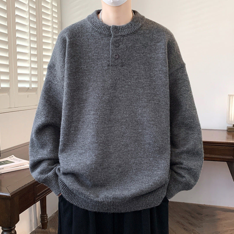 Herren Bequemer Strickpullover mit Knopfleiste Drune 1787799372