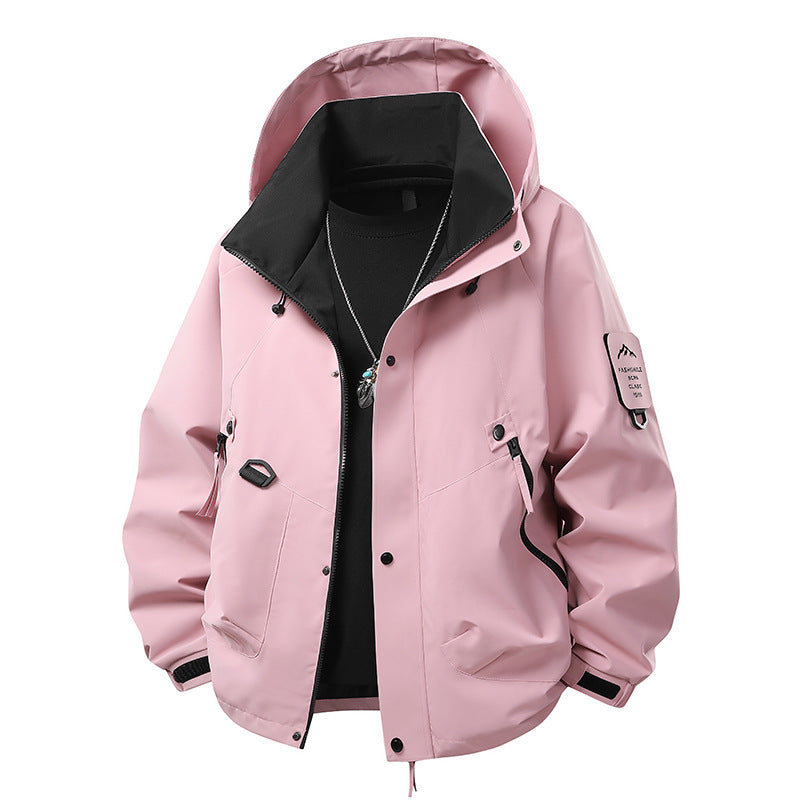 Herren Wasserdichte Outdoor‑Utility‑Regenjacke mit Kapuze, Mehrfachtaschen und verstellbarem Saum Drune
