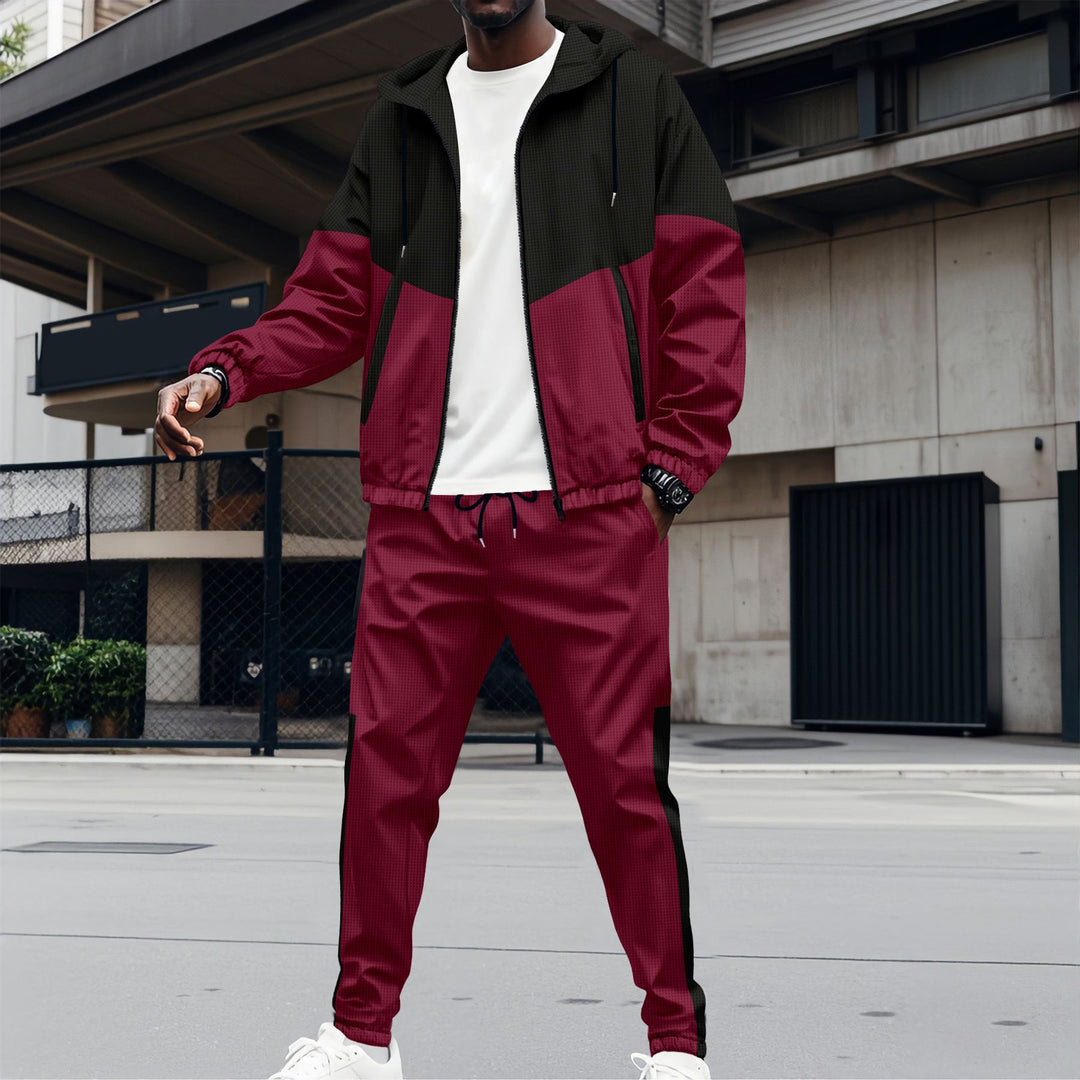 Herren sportliches Outdoor-Set mit atmungsaktiven Materialien und stylischem Farbblockdesign Drune
