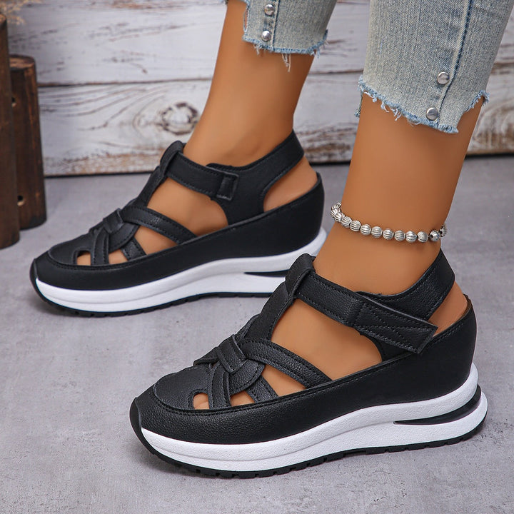 Damen Plateau-Sandalen mit verstellbarem Riemendesign und ergonomischer Dämpfung Drune
