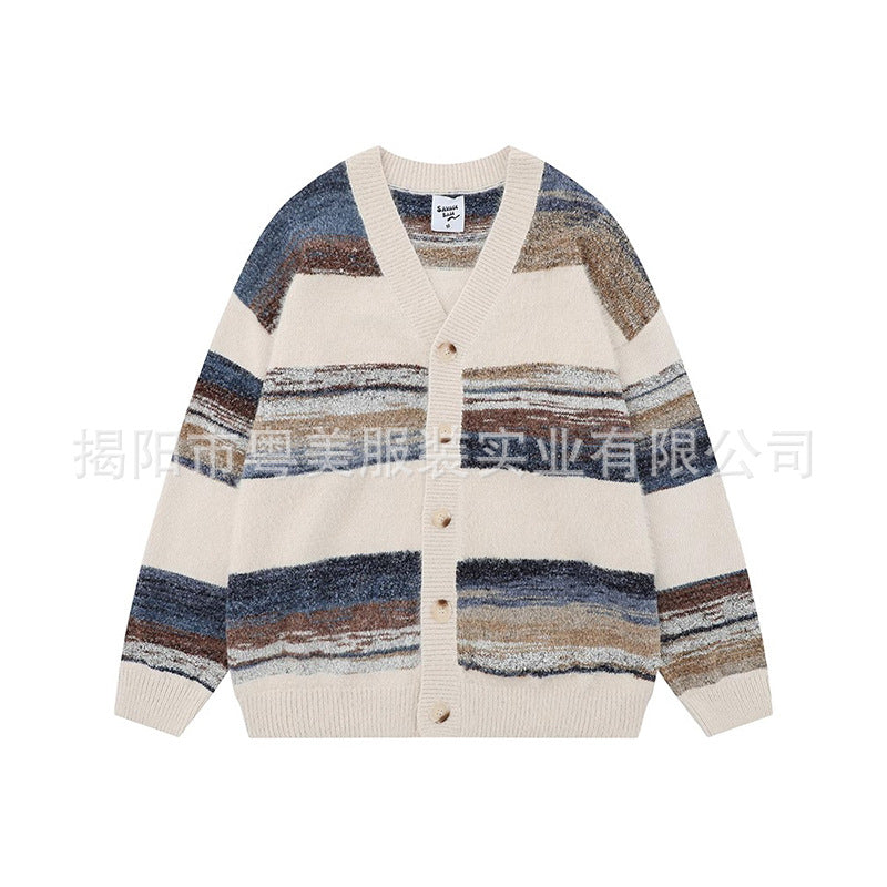 Damen Modische Strickjacke mit V-Ausschnitt Drune