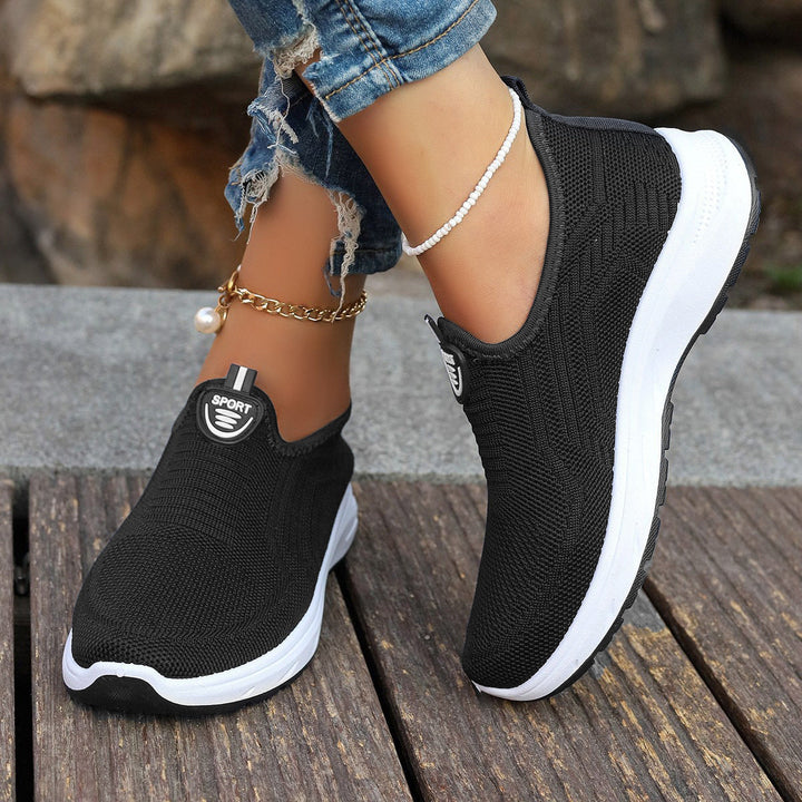 Damen Atmungsaktive Slip-On Sneakers mit elastischem Einsatz und dämpfender Sohle Drune