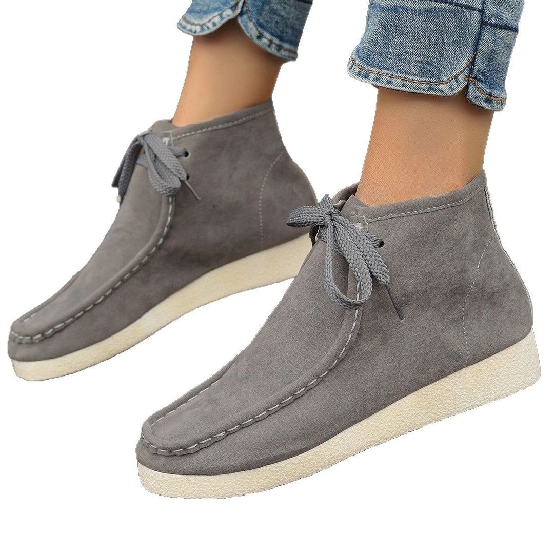 Damen  knöchelhohe Schnürboots mit Mokassinnaht, weicher Innensohle und crepe Sohle Drune