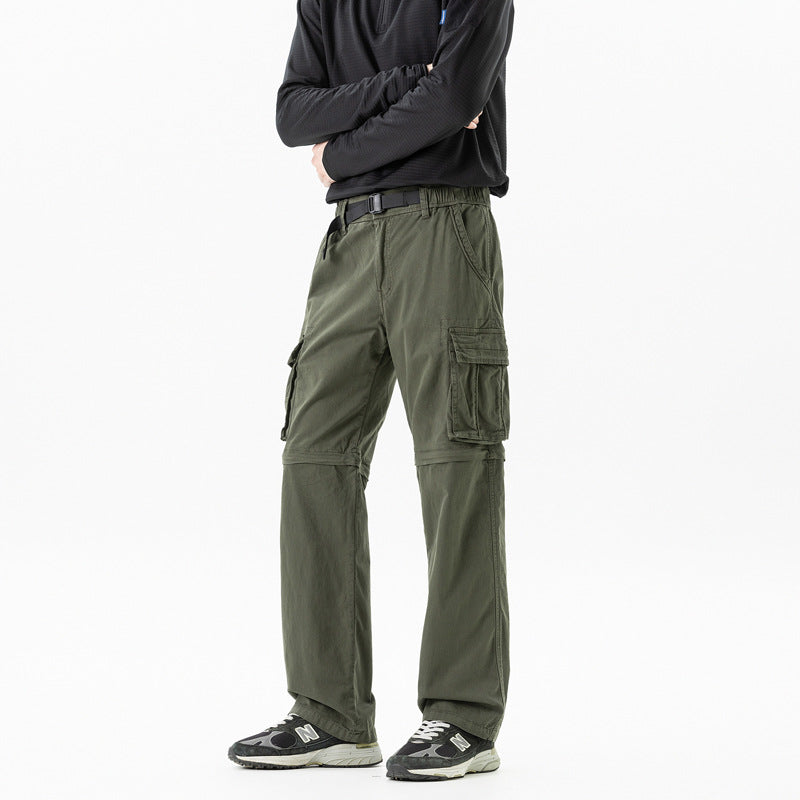 Herren Modulare Cargohose mit Reißverschluss-Beinabtrennung und Multifachtaschen Drune